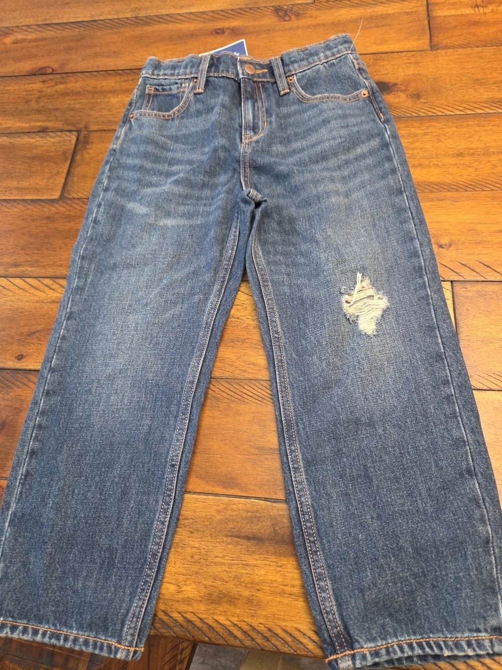 Old Navy Boys Slouchy Straight Jeans Size 7 Regular with Adjustable Waist